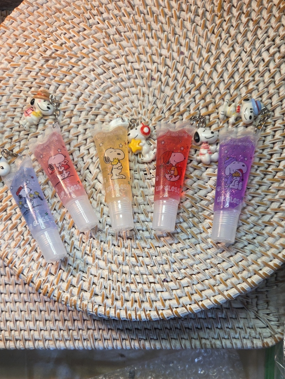 5 For 25 Snoopy Lip Gloss Set – Pink, Yellow, Red, Purple, Blue
